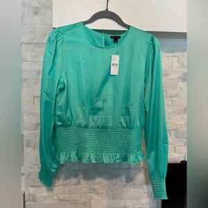 Ann Taylor Teal Long Sleeve Blouse NWT